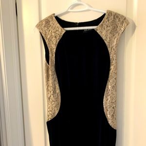 Escape long black and gold dress
